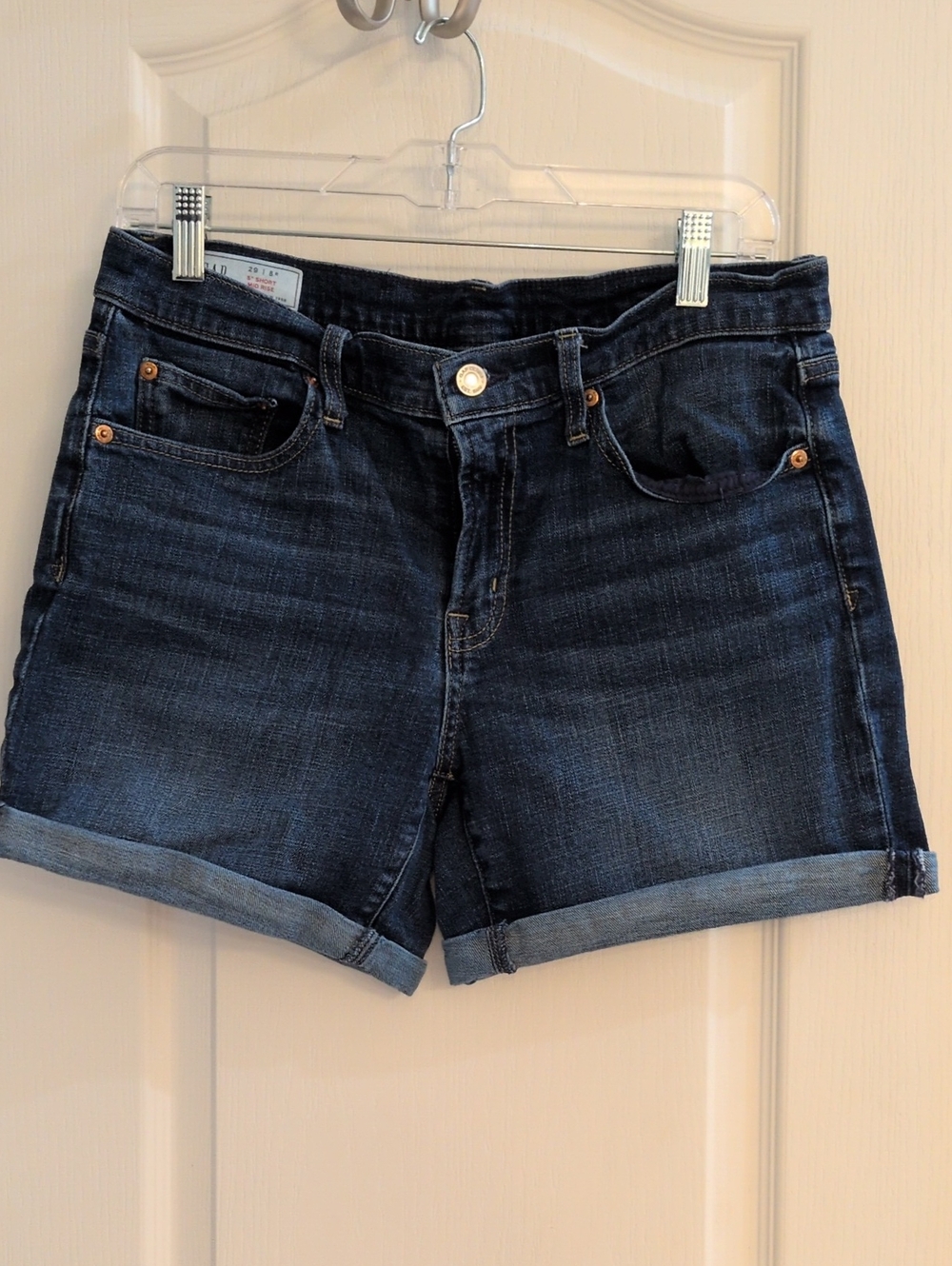 Gap - Dark Blue Denim, Rolled-Hem Women's Shorts (Size 8)